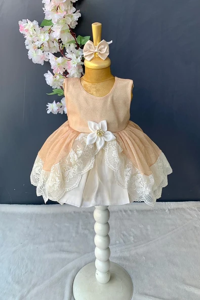 Fistolu Tütülü Kız Bebek Elbise PNPN160 - 3