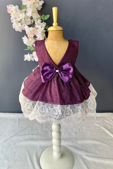 Fistolu Tütülü Kız Bebek Elbise PNPN160 - 4