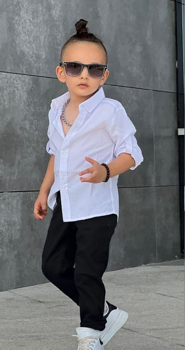 Tarz Gömlek Gabardin Pantolon  Erkek Çocuk Takım MNK0422 - 5