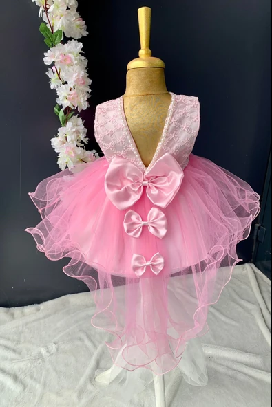 Sırt Fiyonklu Kız Bebek Mevlütlük Elbise PNPN147 - 11