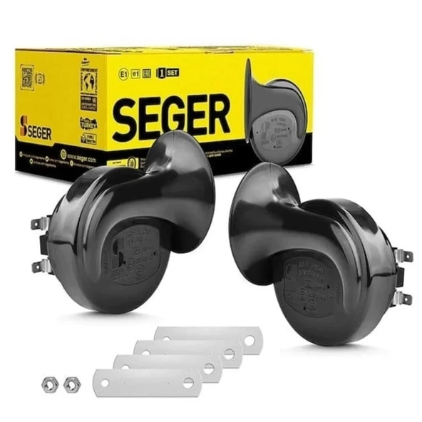 Seger Dadat Salyangoz Korna 12V 118 Db ( Çift Fişli ) 2'li PAKET - 1