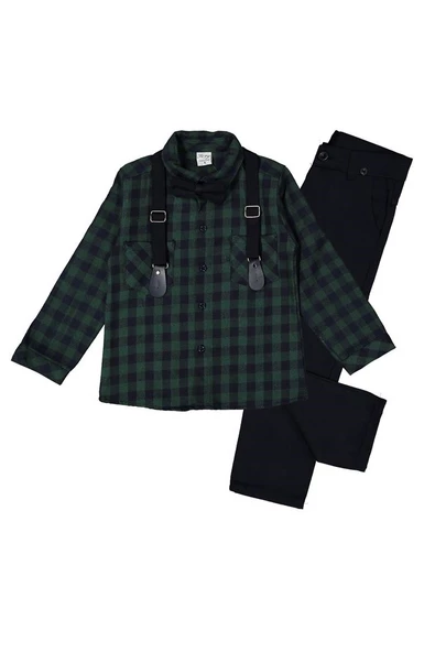 Oduncu Gömlekli Pantolonlu Erkek Çocuk Takım MNK0414 - Resim 2