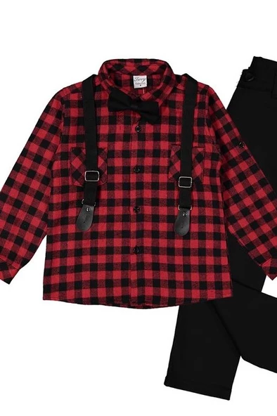 Oduncu Gömlekli Pantolonlu Erkek Çocuk Takım MNK0414 - Resim 4