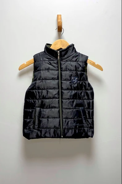 Erkek Çocuk Flato Cepli İçi Elyaflı Şişme Yelek MNK0409 - Resim 4