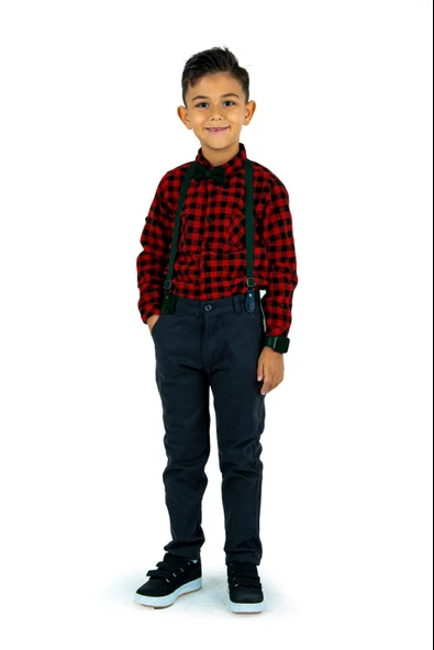 Oduncu Gömlekli Pantolonlu Erkek Çocuk Takım MNK0414 - Resim 7