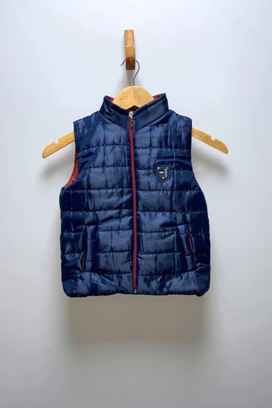 Erkek Çocuk Flato Cepli İçi Elyaflı Şişme Yelek MNK0409 - Resim 2