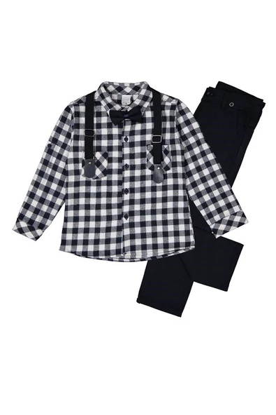 Oduncu Gömlekli Pantolonlu Erkek Çocuk Takım MNK0414 - Resim 3