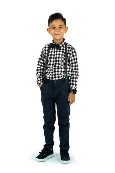 Oduncu Gömlekli Pantolonlu Erkek Çocuk Takım MNK0414 - Resim 6