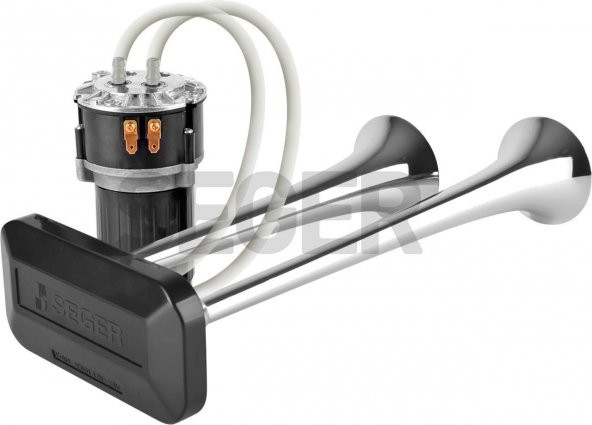 SEGER 85Kh Fala Fala Kompresörlü Korna 12V, Krom Borulu, Melodili - 3