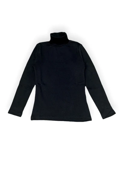 Tam Balıkçı Yaka Boğazlı Penye Kız Çocuk Okul T-Shirt MNK0385 - 6