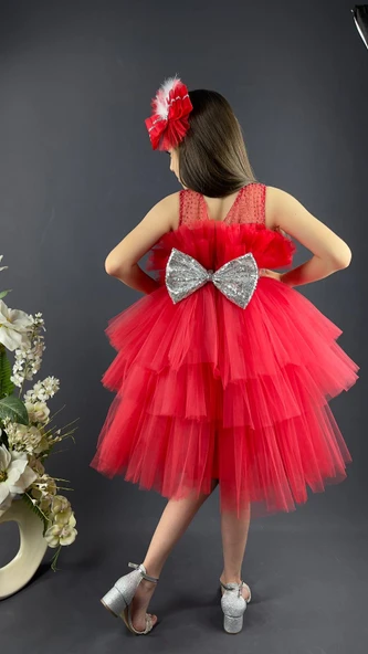 Katkat Tüllü Buket Model Kız Çocuk Özel Gün Abiye - Resim 6