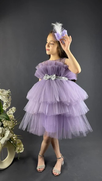 Katkat Tüllü Buket Model Kız Çocuk Özel Gün Abiye - Resim 8