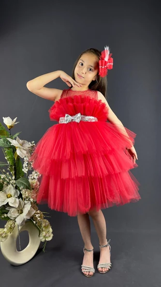 Katkat Tüllü Buket Model Kız Çocuk Özel Gün Abiye ürün görseli 1