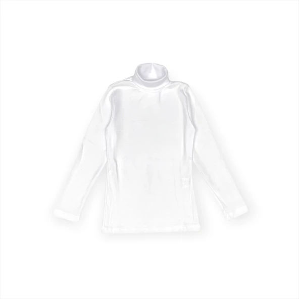 Tam Balıkçı Yaka Boğazlı Penye Kız Çocuk Okul T-Shirt MNK0385 - 4