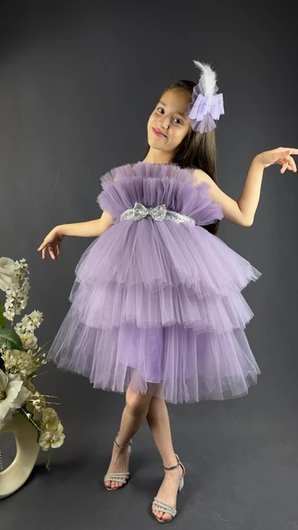 Katkat Tüllü Buket Model Kız Çocuk Özel Gün Abiye - Resim 3