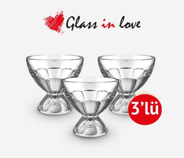 Glass In Love Tatlı Dondurma Kasesi 3Lü 250 cc