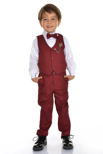 Yelekli Smokin Erkek Çocuk Takım MNK0273 - 2