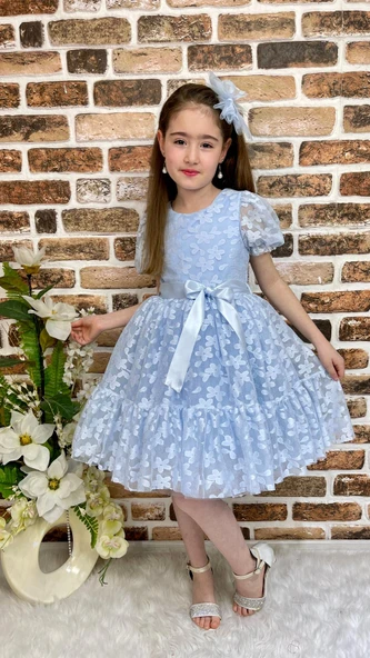 Papatya Dantel Kız Çocuk Elbise MNK0332 ürün görseli 1