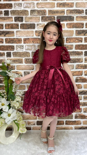 Papatya Dantel Kız Çocuk Elbise MNK0332 - Resim 3