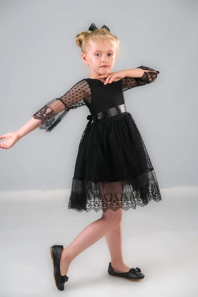 Dream Luxury Dantel Kız Çocuk Elbise MNK0327 - Resim 4