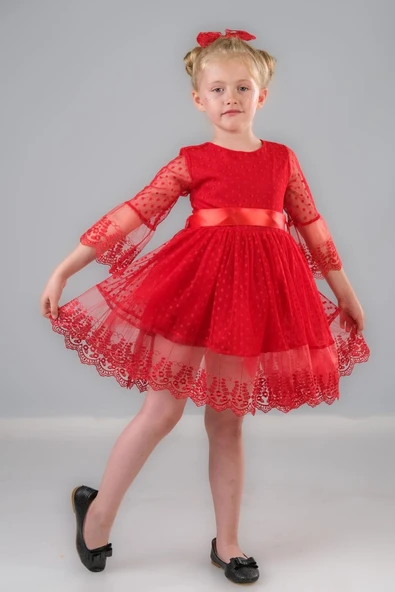 Dream Luxury Dantel Kız Çocuk Elbise MNK0327 - Resim 5