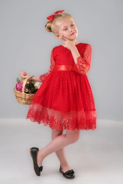 Dream Luxury Dantel Kız Çocuk Elbise MNK0327 - Resim 3