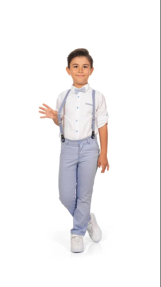 Oxford Gömlek Uzun Pantolon Erkek Çocuk Takımı MNK0302 - 12