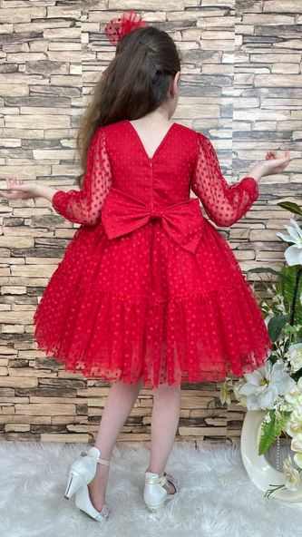 Katkat Prenses Dantel Tokalı Kız Çocuk Elbise MNK0306 - 9