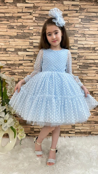 Katkat Prenses Dantel Tokalı Kız Çocuk Elbise MNK0306 - 2