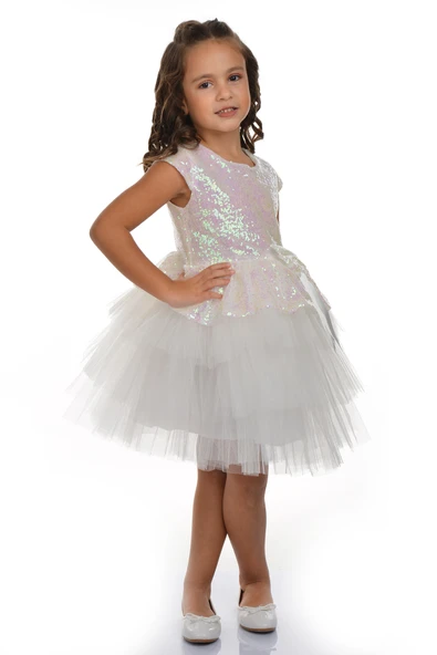 Pul Payet Tütü Parti Elbisesi MNK0275 - Resim 2