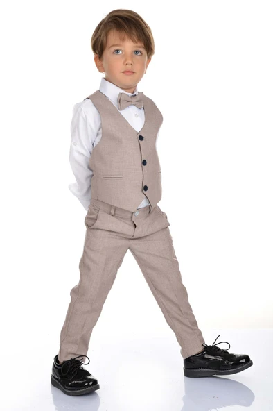 Yelekli Erkek Çocuk Takım Elbise MNK0272 - Resim 10