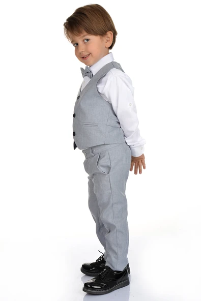 Yelekli Erkek Çocuk Takım Elbise MNK0272 - Resim 7