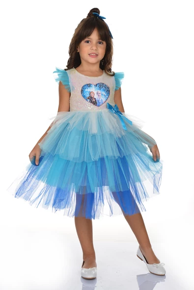 Pul Payetli Tütü Parti Elbisesi ürün görseli 1