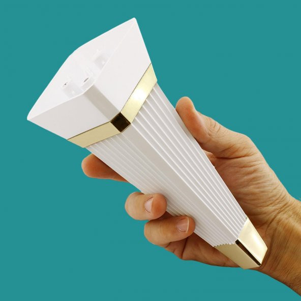 Mobilya Kanepe Sehpa TV Ünitesi Koltuk Ayağı Baza Ayak 23 cm Beyaz Altın - Resim 3