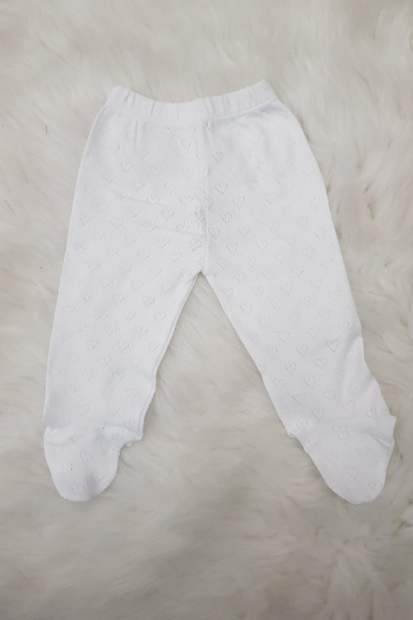 Termal Beyaz Renk Patikli Penye Bebek Pantolon - 3