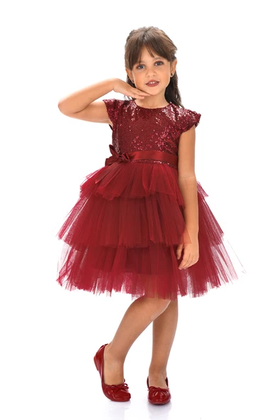 Mnk Kız Çocuk Pullu Tüllü Parti Elbisesi - Resim 16