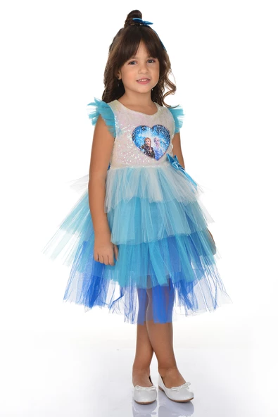 Pul Payetli Tütü Parti Elbisesi - Resim 3