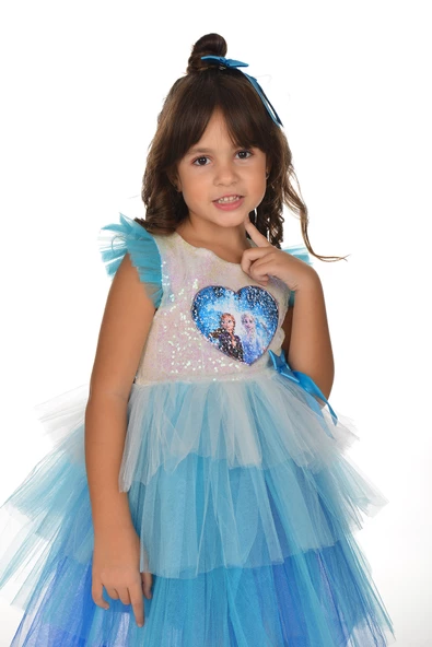 Pul Payetli Tütü Parti Elbisesi - Resim 2