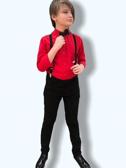 Askılı Erkek Çocuk Gömlek , Askı , Papyon Takım ürün görseli 1