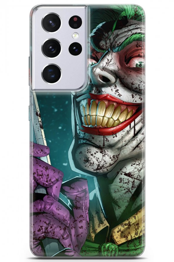 Samsung Galaxy S21 Ultra Uyumlu Kılıf Dc 01 Bıçaklı Joker Telefon Kılıfı Yeşil