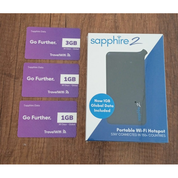 Sapphire 2 Küresel Mobil Wi-Fi Bağlantı Noktası 5400Mah Mudi 5 GB İnternet Hediye - 5