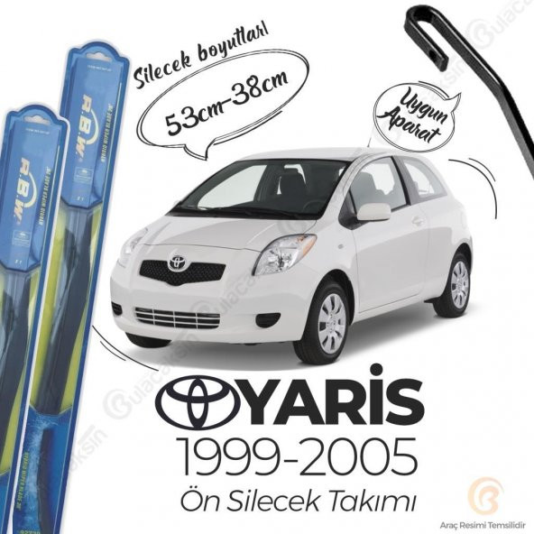 RBW Hybrid Ön Silecek Takımı Toyota Yaris 1999-2005 ile uyumlu