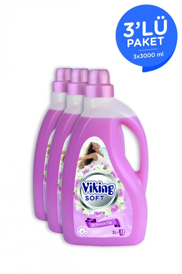 Viking Çamaşır Yumuşatıcısı Romantik 3 Litre 3 Adet