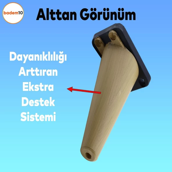 Regnum 6'lı Set Mobilya Tv Ünitesi Koltuk Kanepe Destek Ayağı 16 Cm Kahve Ayakları M8 Civatalı - 5
