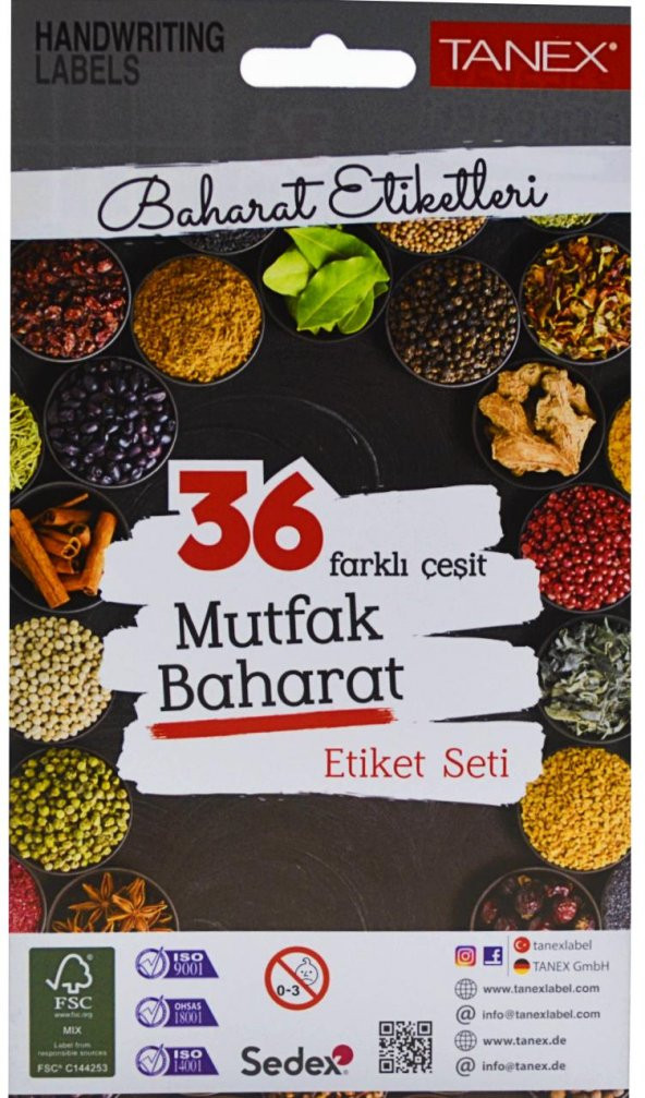 Tanex MTC-606 Baharat Etiketleri Şeffaf 25 Mm 40 Adet - 4