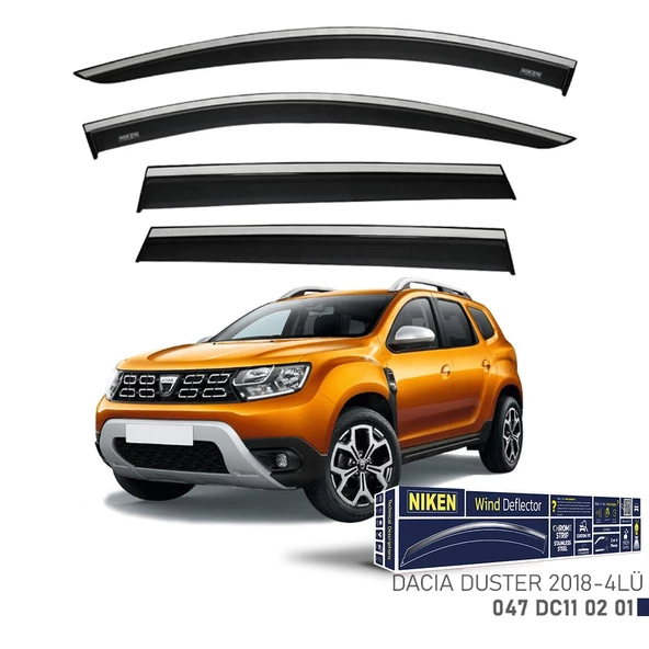 Niken Kromlu Cam Rüzgarlığı Dacia Duster 2018-2023 ile uyumlu