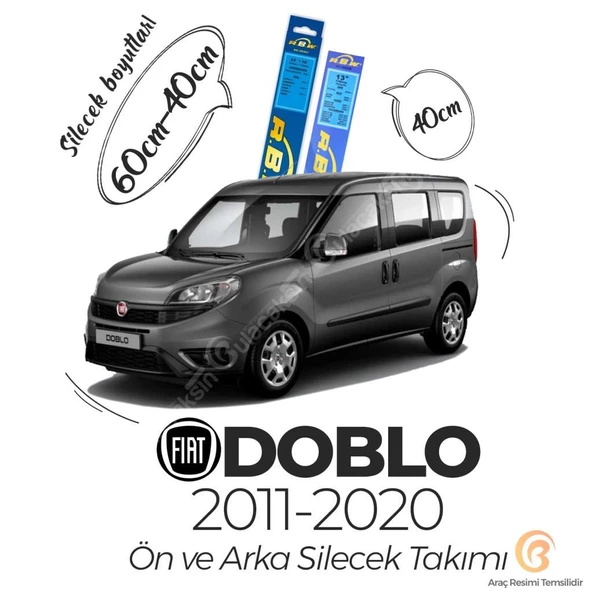 RBW Arka ve Ön Silecek Seti Fiat Doblo 2011-2020 ile uyumlu ürün görseli