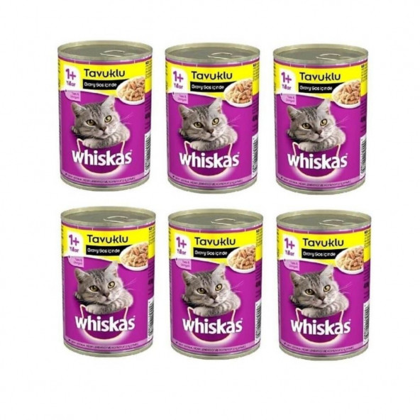 Whiskas Konserve 6 adet 400 gr Tavuklu