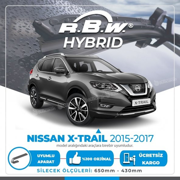 RBW HYBRİD Nissan X-Trail 2015 - 2021 Ön Silecek Takımı - Hibrit