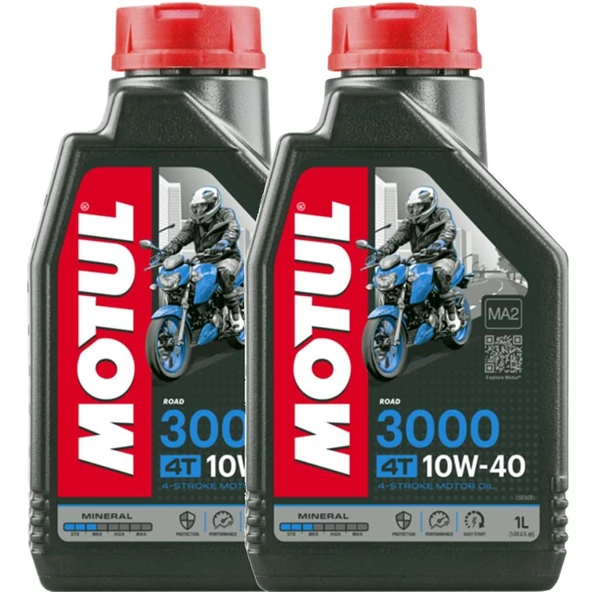 Motul 3000 10W40 4T Mineral Motosiklet Motor Yağı - 2 Adet